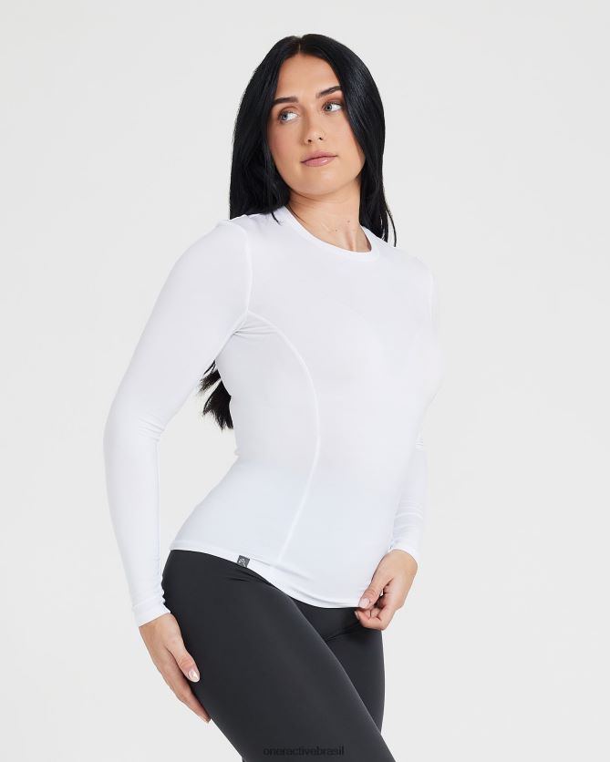 roupas br Oner Active blusa de manga comprida macia e suave branco 8488X2402