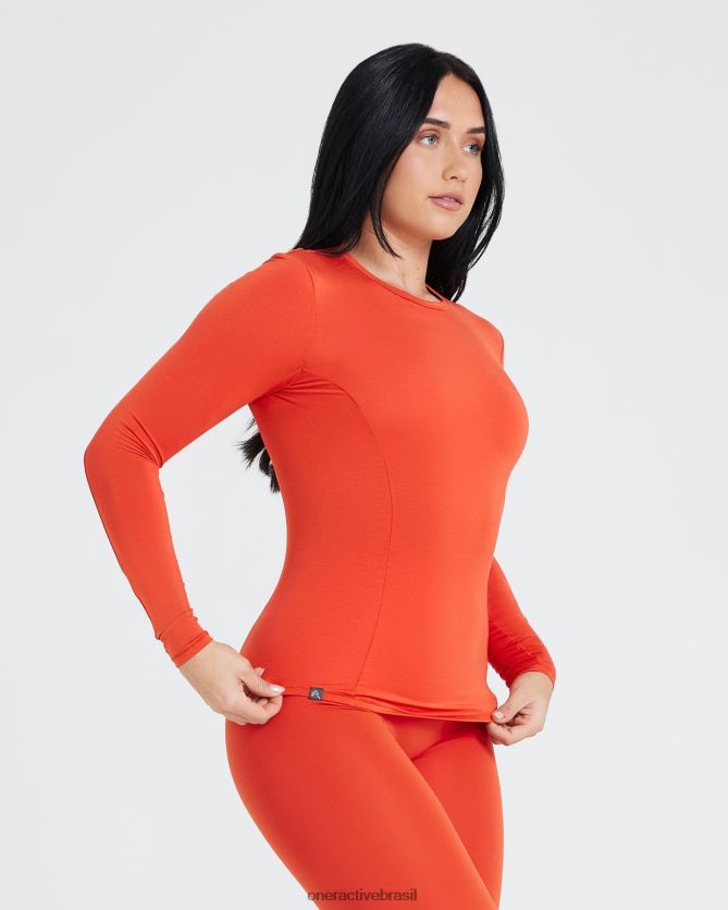roupas br Oner Active blusa de manga comprida macia e suave especiaria 8488X2513