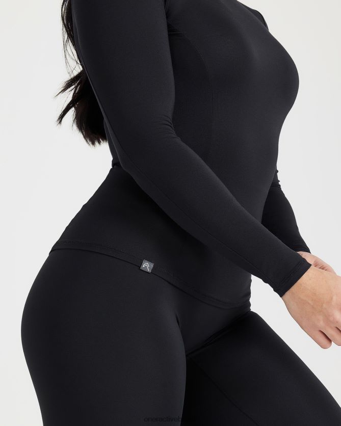 roupas br Oner Active blusa de manga comprida macia e suave preto 8488X2398