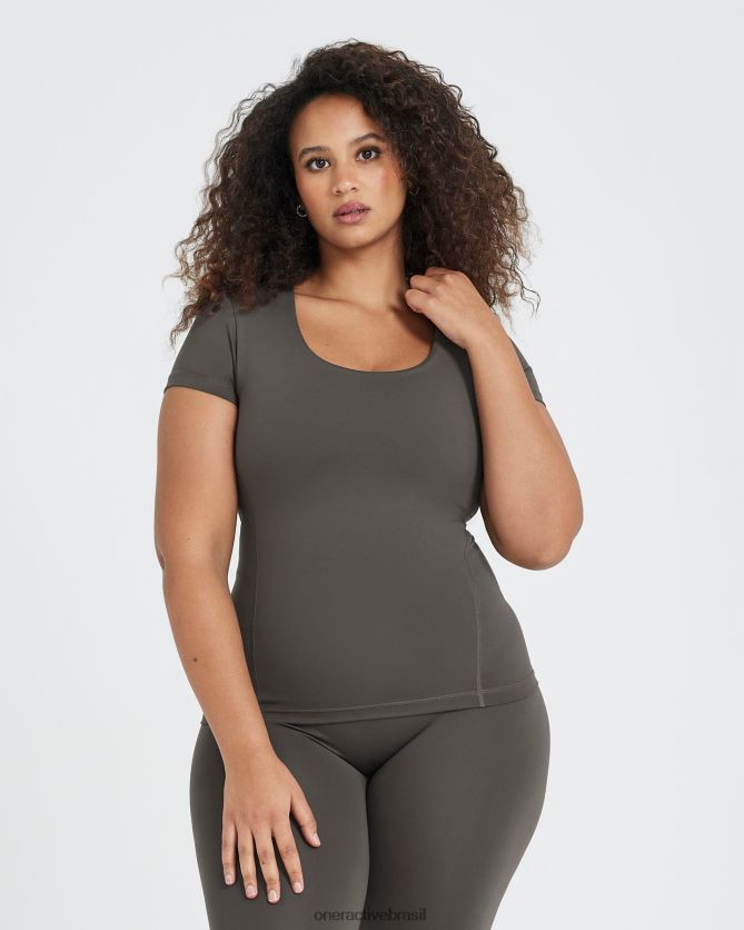 roupas br Oner Active camiseta atemporal de manga curta cinza profundo 8488X2489