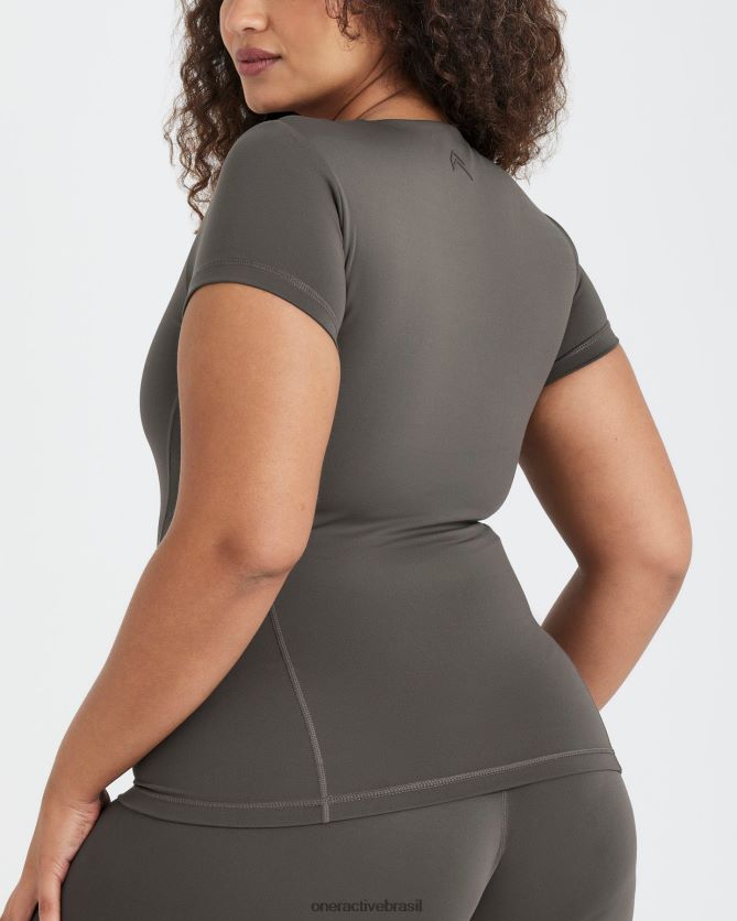 roupas br Oner Active camiseta atemporal de manga curta cinza profundo 8488X2489