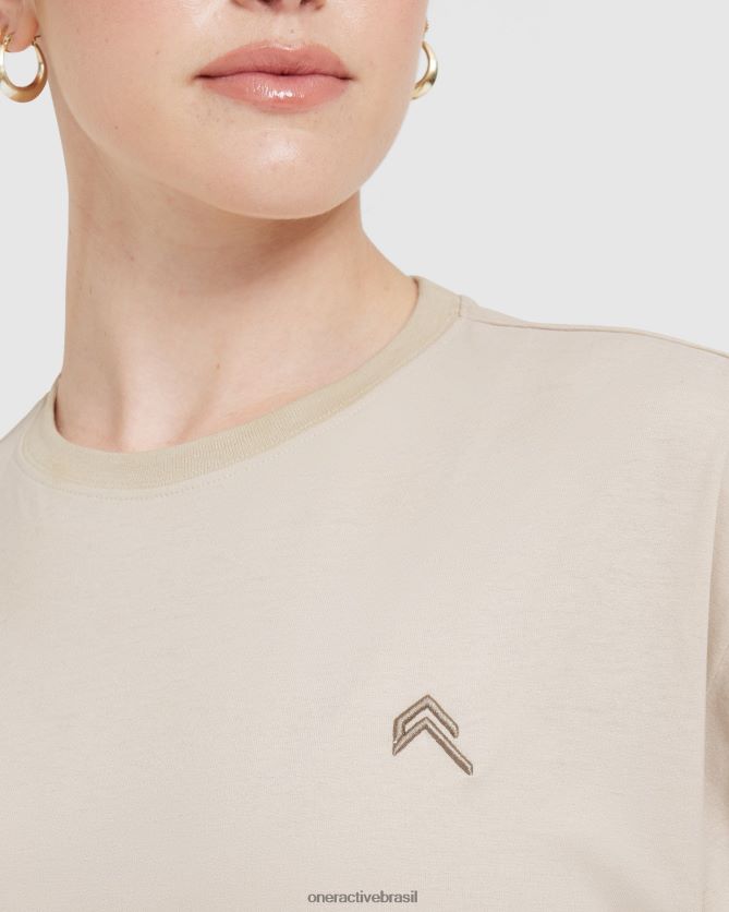 roupas br Oner Active camiseta clássica superdimensionada e leve areia lavada 8488X2426