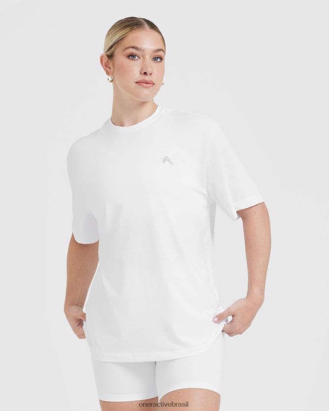 roupas br Oner Active camiseta clássica superdimensionada e leve branco 8488X2416
