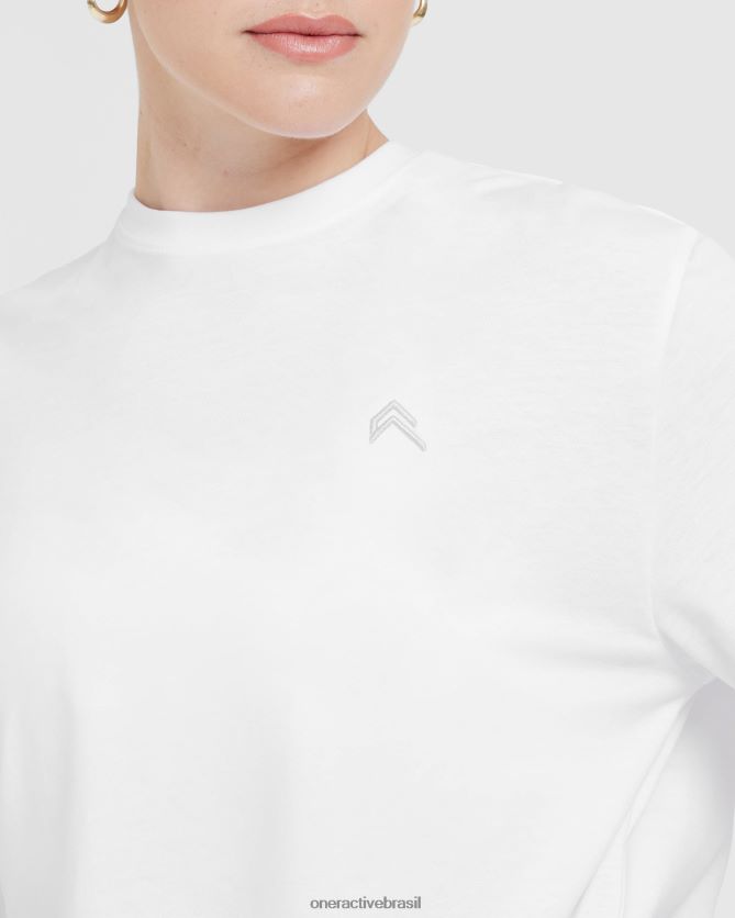 roupas br Oner Active camiseta clássica superdimensionada e leve branco 8488X2416