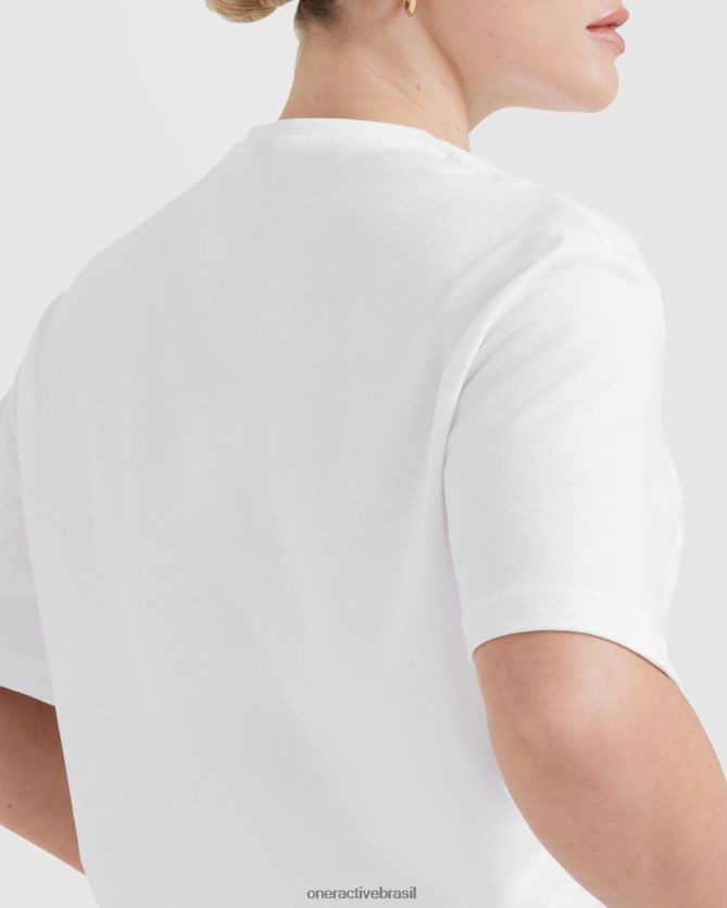 roupas br Oner Active camiseta clássica superdimensionada e leve branco 8488X2416