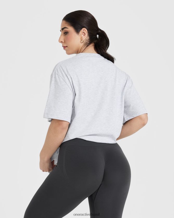 roupas br Oner Active camiseta clássica superdimensionada e leve do time do colégio marga cinza claro 8488X2501