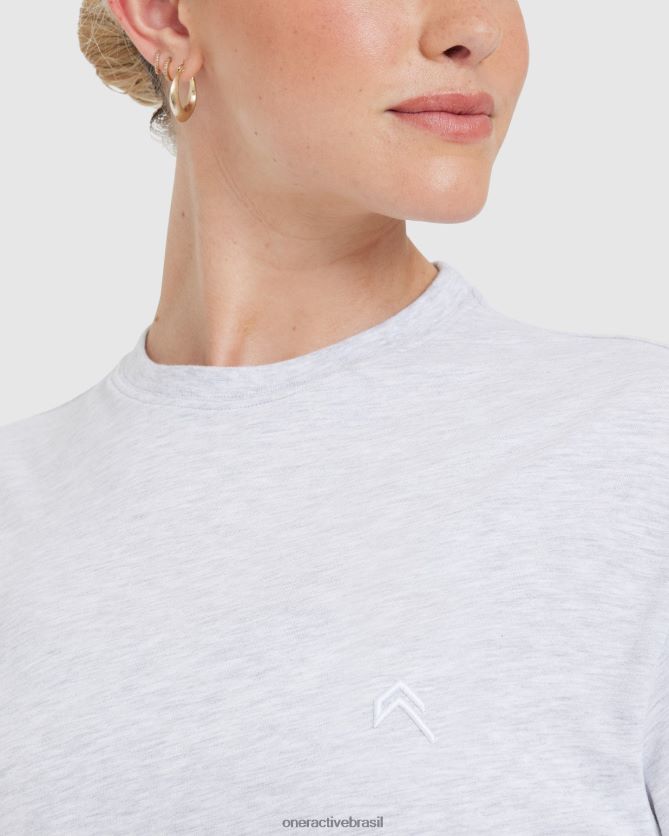 roupas br Oner Active camiseta clássica superdimensionada e leve marga cinza claro 8488X2493