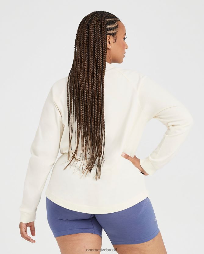 roupas br Oner Active camiseta de clube de manga comprida oversized off white 8488X2533