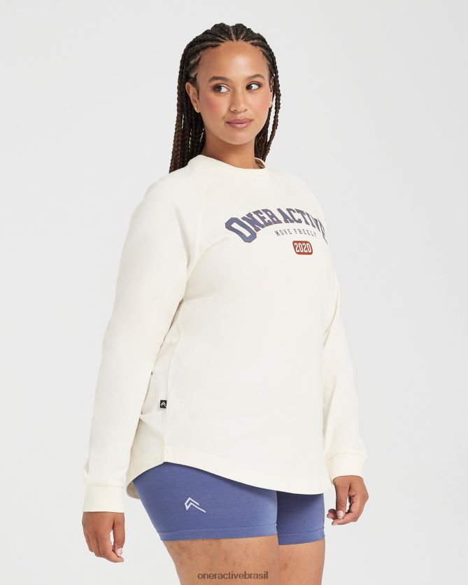 roupas br Oner Active camiseta de clube de manga comprida oversized off white 8488X2533