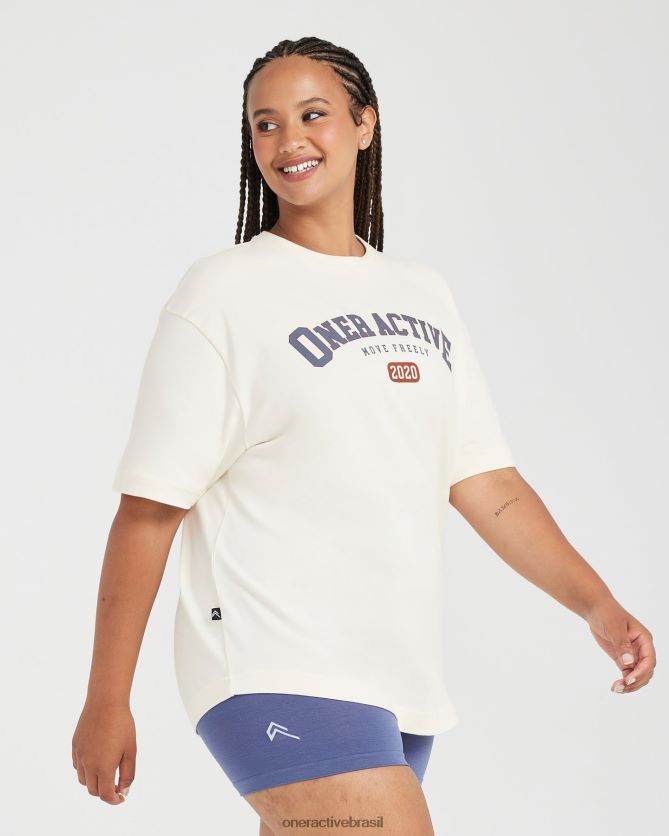 roupas br Oner Active camiseta de clube de manga curta oversized off white 8488X2531