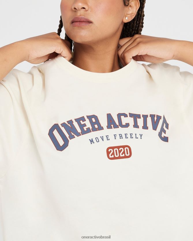 roupas br Oner Active camiseta de clube de manga curta oversized off white 8488X2531