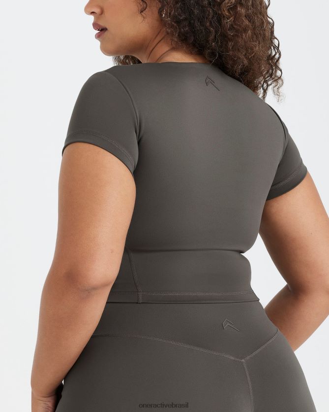 roupas br Oner Active camiseta de manga curta com corte atemporal cinza profundo 8488X2468