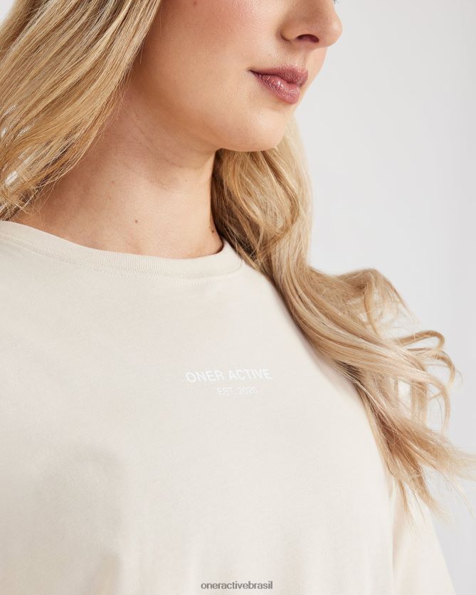 roupas br Oner Active camiseta gráfica oversized de manga curta areia lavada 8488X2564