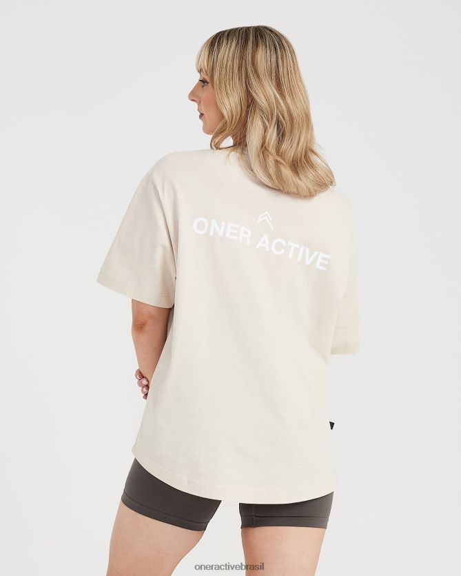 roupas br Oner Active camiseta gráfica oversized de manga curta areia lavada 8488X2564