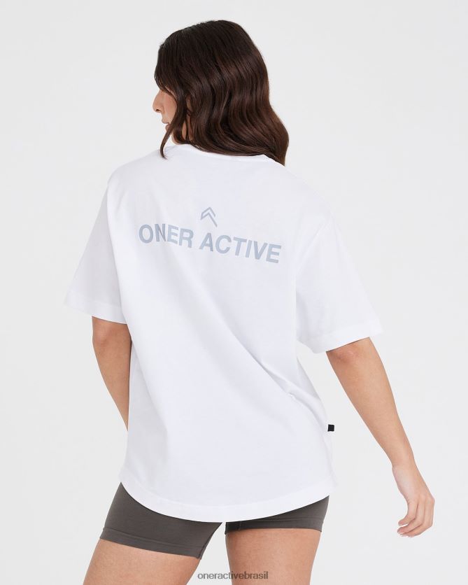 roupas br Oner Active camiseta gráfica oversized de manga curta branco 8488X2541