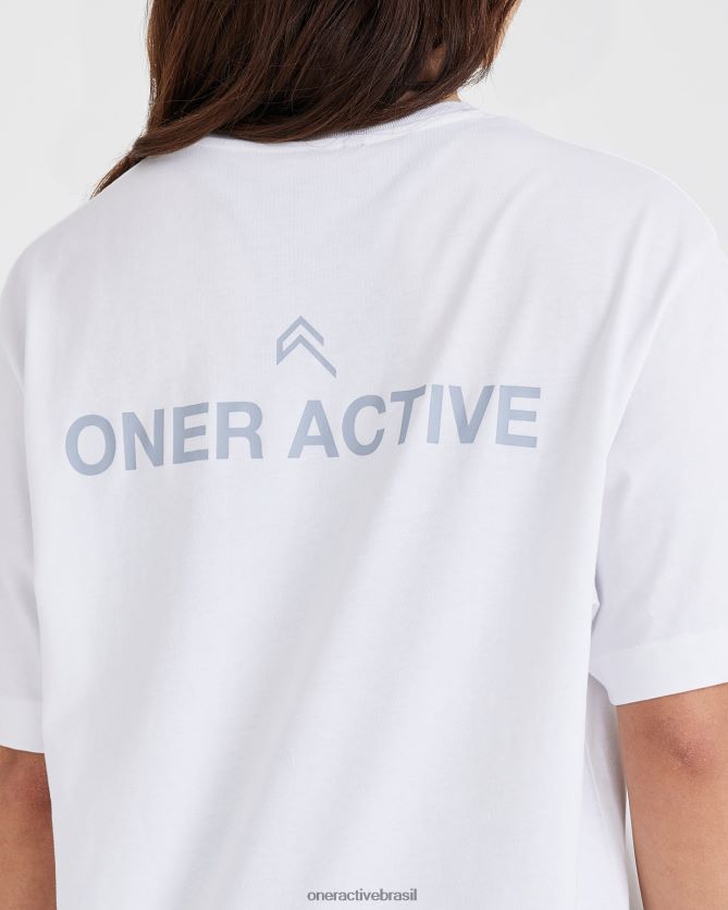 roupas br Oner Active camiseta gráfica oversized de manga curta branco 8488X2541