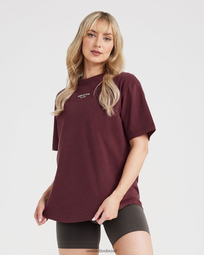 roupas br Oner Active camiseta gráfica oversized de manga curta jacarandá lavado 8488X2563