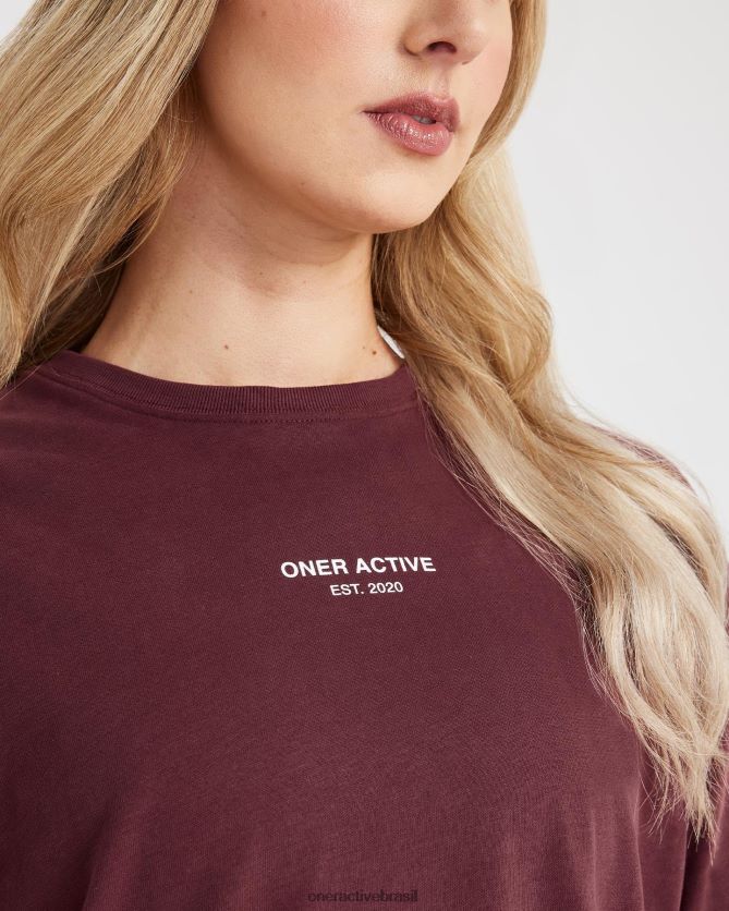 roupas br Oner Active camiseta gráfica oversized de manga curta jacarandá lavado 8488X2563