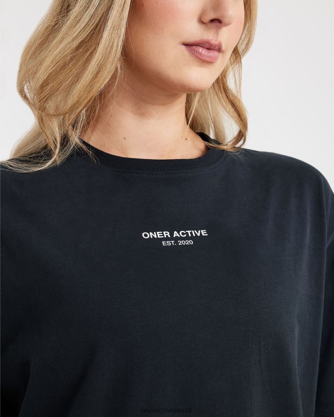 roupas br Oner Active camiseta gráfica oversized de manga curta lavado de preto 8488X2567