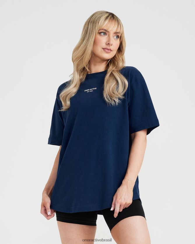 roupas br Oner Active camiseta gráfica oversized de manga curta lavado à meia-noite 8488X2562