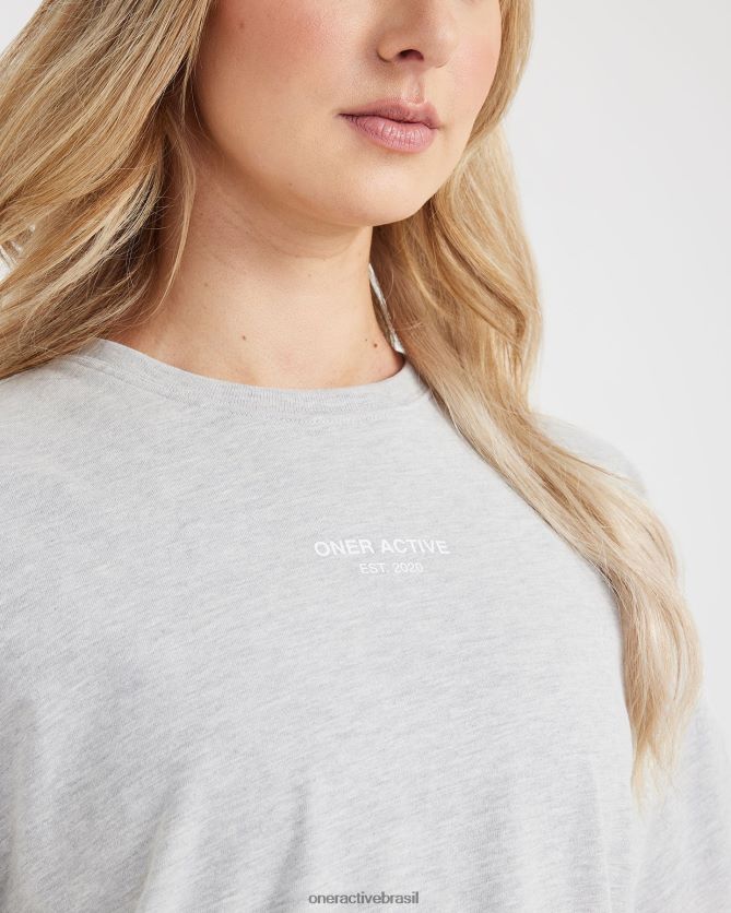 roupas br Oner Active camiseta gráfica oversized de manga curta marga prateada 8488X2565