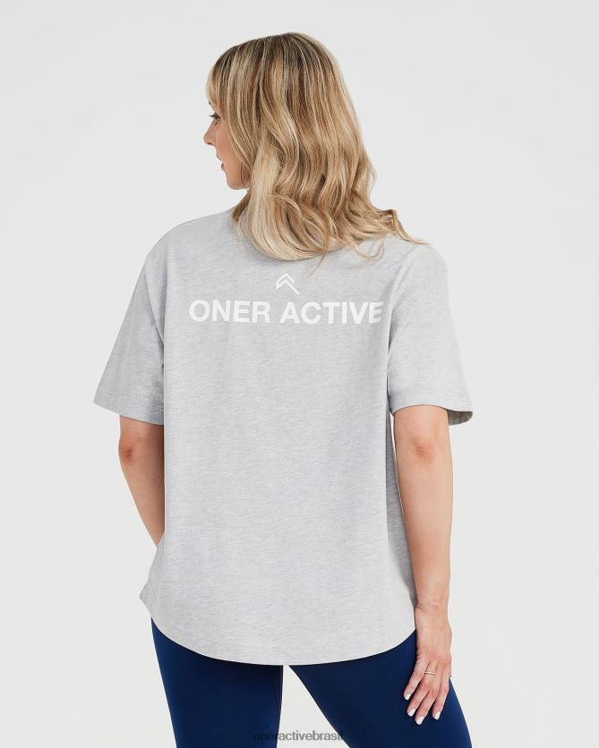 roupas br Oner Active camiseta gráfica oversized de manga curta marga prateada 8488X2565
