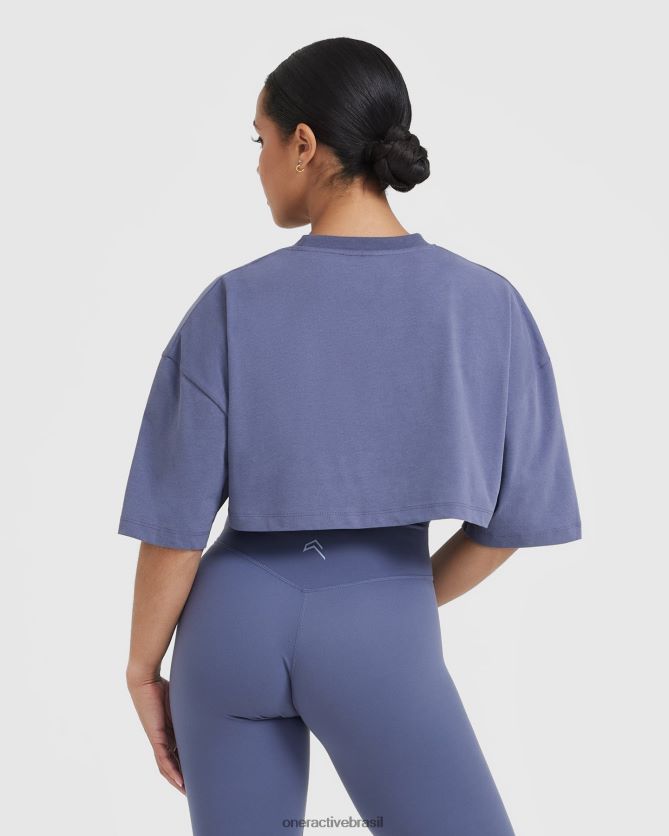 roupas br Oner Active camiseta leve clássica e descontraída ardósia lavada azul 8488X2466