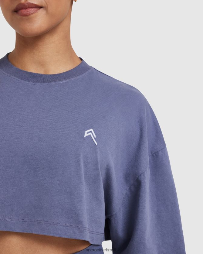 roupas br Oner Active camiseta leve clássica e descontraída ardósia lavada azul 8488X2466