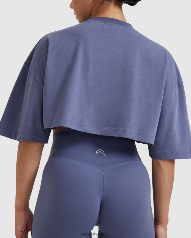 roupas br Oner Active camiseta leve clássica e descontraída ardósia lavada azul 8488X2466