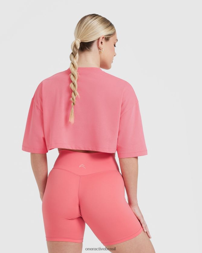 roupas br Oner Active camiseta leve clássica e descontraída lavado amplificar rosa 8488X2496