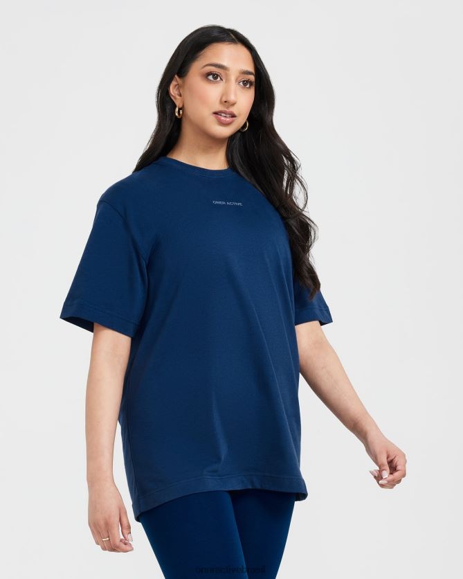 roupas br Oner Active camiseta oversized com estampa espelhada clássica lavado à meia-noite 8488X2509