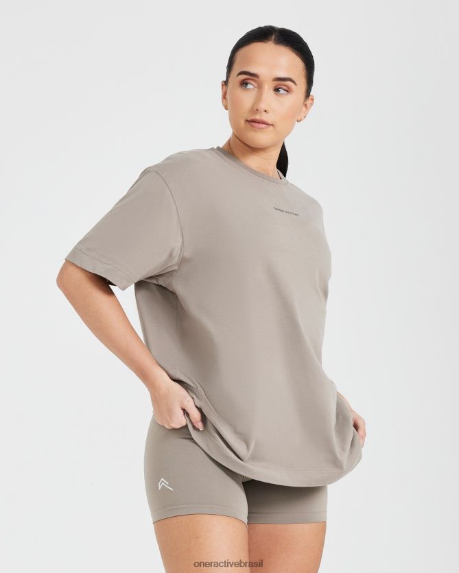 roupas br Oner Active camiseta oversized com estampa espelhada clássica minky lavado 8488X2519