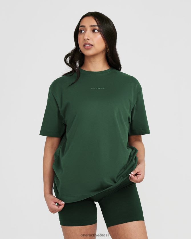 roupas br Oner Active camiseta oversized com estampa espelhada clássica sempre-viva lavada 8488X2504