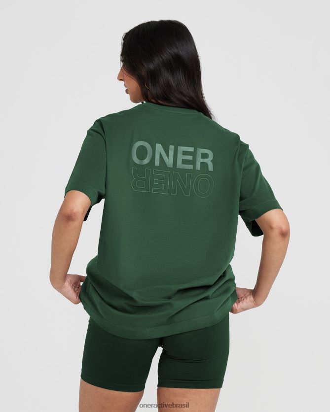 roupas br Oner Active camiseta oversized com estampa espelhada clássica sempre-viva lavada 8488X2504
