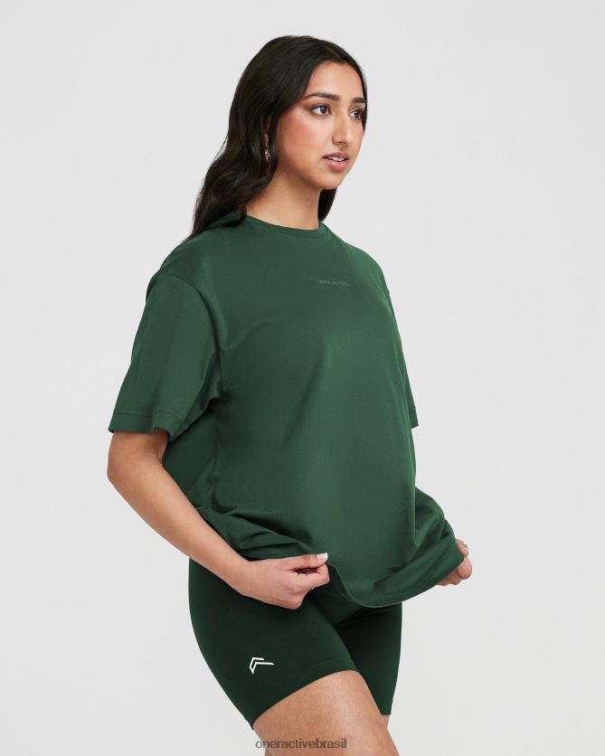 roupas br Oner Active camiseta oversized com estampa espelhada clássica sempre-viva lavada 8488X2504