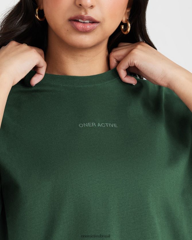roupas br Oner Active camiseta oversized com estampa espelhada clássica sempre-viva lavada 8488X2504