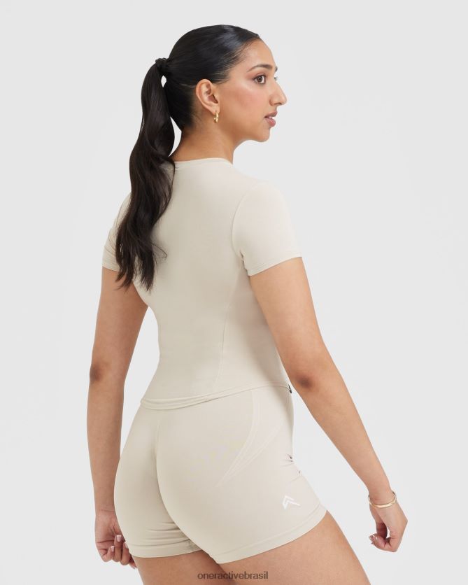 roupas br Oner Active camiseta suave e suave de manga curta areia 8488X2429