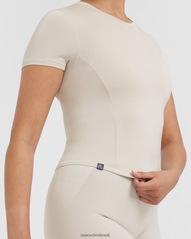 roupas br Oner Active camiseta suave e suave de manga curta areia 8488X2429
