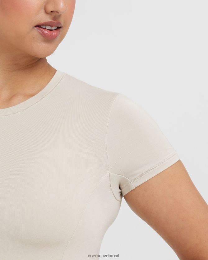 roupas br Oner Active camiseta suave e suave de manga curta areia 8488X2429