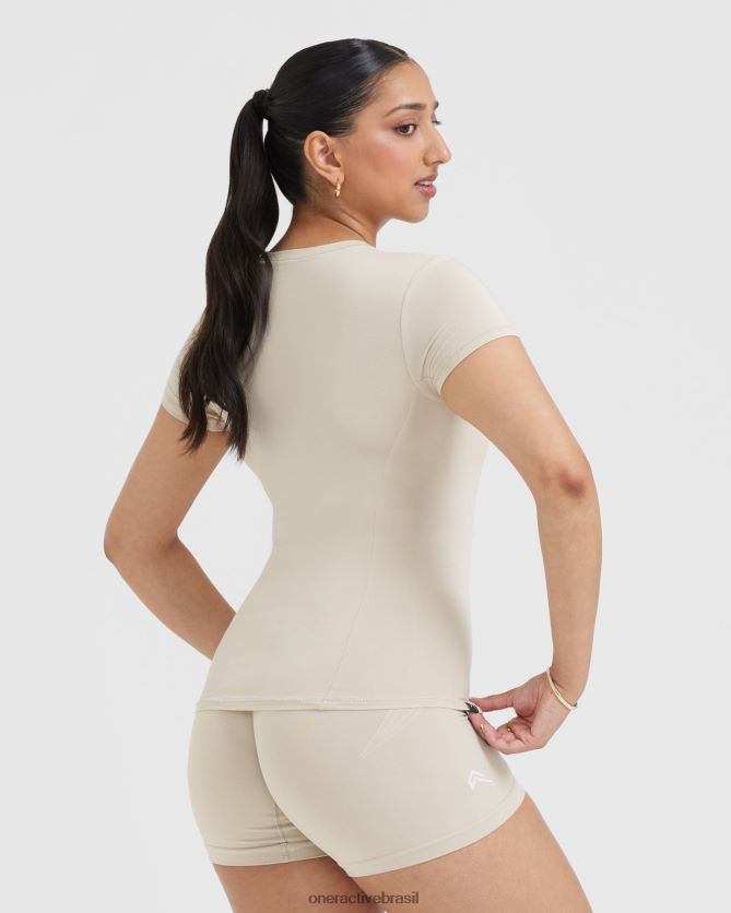 roupas br Oner Active camiseta suave e suave de manga curta areia 8488X2430