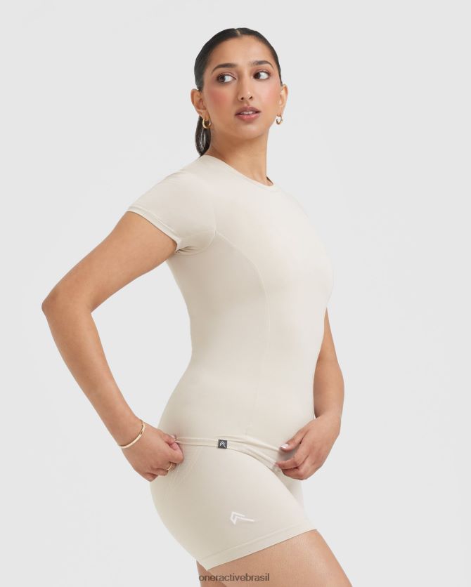 roupas br Oner Active camiseta suave e suave de manga curta areia 8488X2430