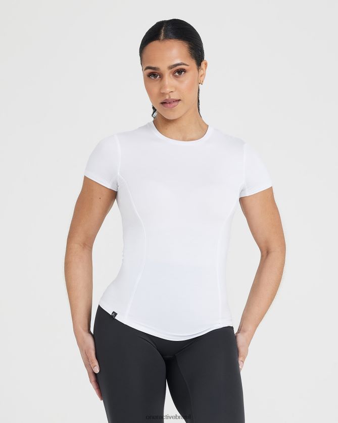 roupas br Oner Active camiseta suave e suave de manga curta branco 8488X2401