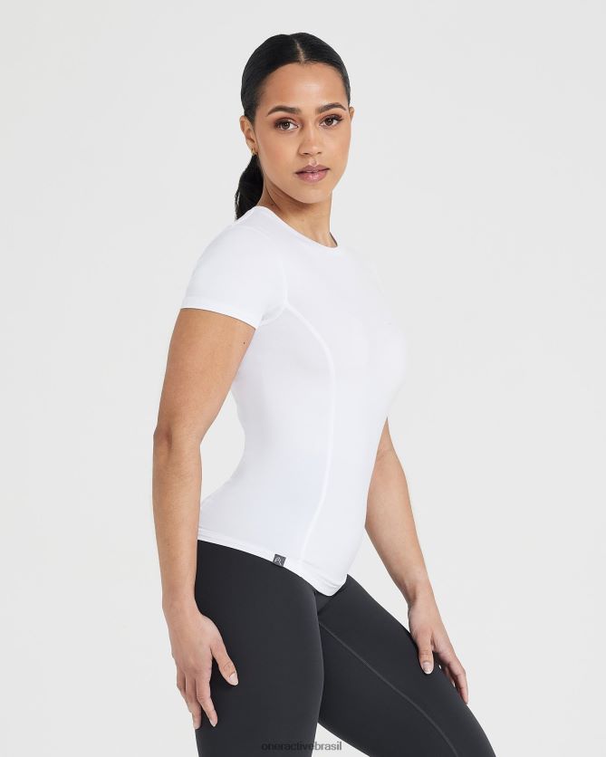 roupas br Oner Active camiseta suave e suave de manga curta branco 8488X2401