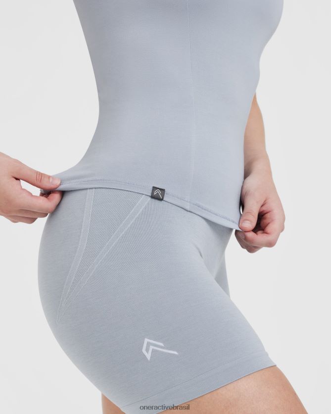 roupas br Oner Active camiseta suave e suave de manga curta cinza metálico 8488X2428