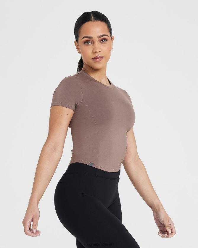 roupas br Oner Active camiseta suave e suave de manga curta marrom legal 8488X2383