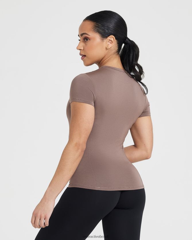 roupas br Oner Active camiseta suave e suave de manga curta marrom legal 8488X2384