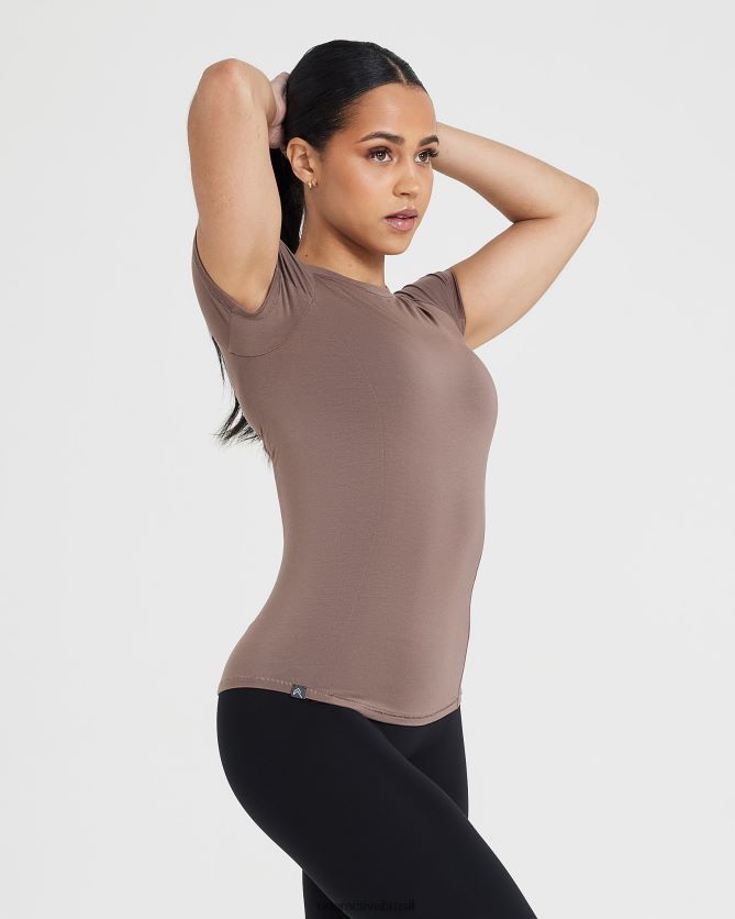 roupas br Oner Active camiseta suave e suave de manga curta marrom legal 8488X2384