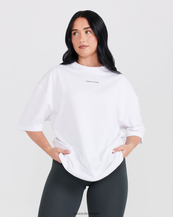 roupas br Oner Active camiseta unissex gráfica oyb branco 8488X2425