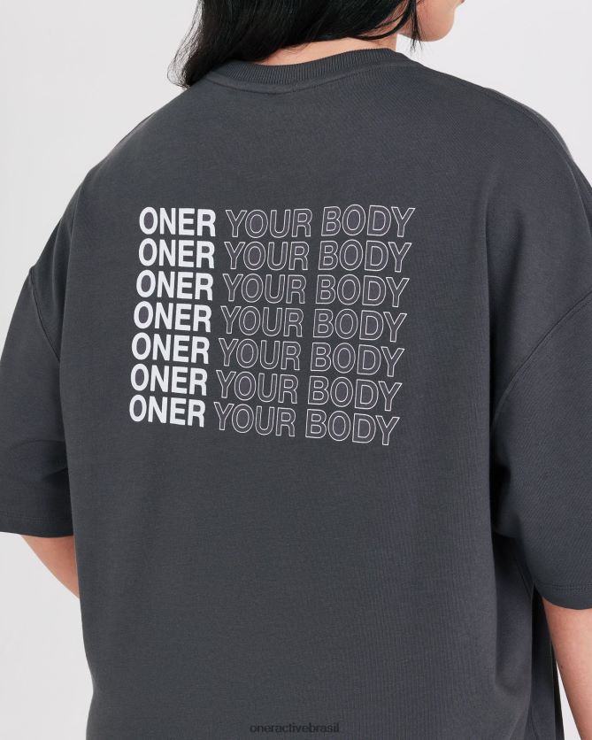 roupas br Oner Active camiseta unissex gráfica oyb carvão 8488X2507