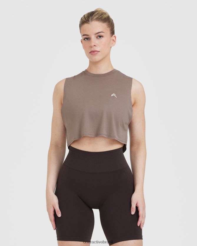 roupas br Oner Active vá para o colete muscular marrom legal 8488X2378